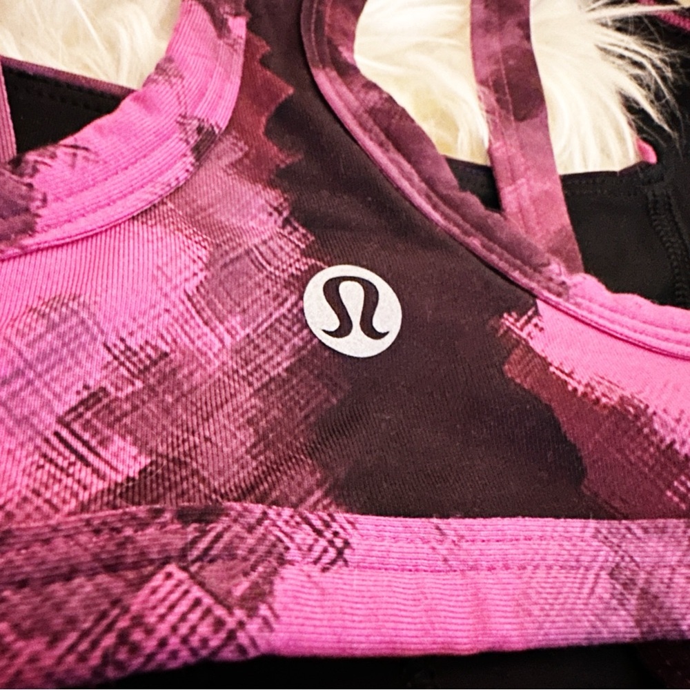 Lululemon Splendour Bra Sz 4 Blooming Raspberry/Black - Picture 4 of 15